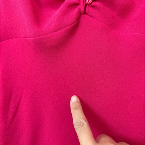 Vintage Y2K Express Silk Babydoll Top Women 2 Barbie Pink Ruffle Coquette Dainty - Picture 8 of 9